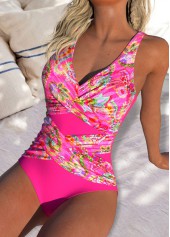 Hot Pink swimwear,Paisley swimwear,ROTITA Criss Cross Hot Pink Paisley Print One Piece Swimwear