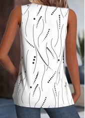 White tops,Dot tops,ROTITA Lightweight Polka Dot White V Neck Sleeveless Tank Top