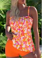 Rotita – Zweiteiliges Tankini-Set mit orangefarbenem Blumenmuster