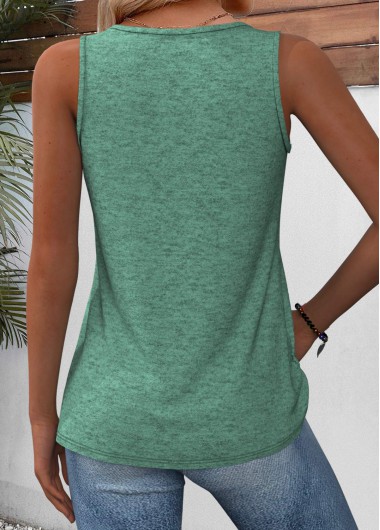 Sage Green tops,Plain Color tops,ROTITA Sage Green V Neck Sleeveless Tank Top