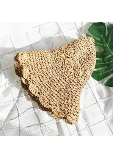 Light Camel accessories,Plain Color accessories,Woven Design Light Camel Color Visor Hat