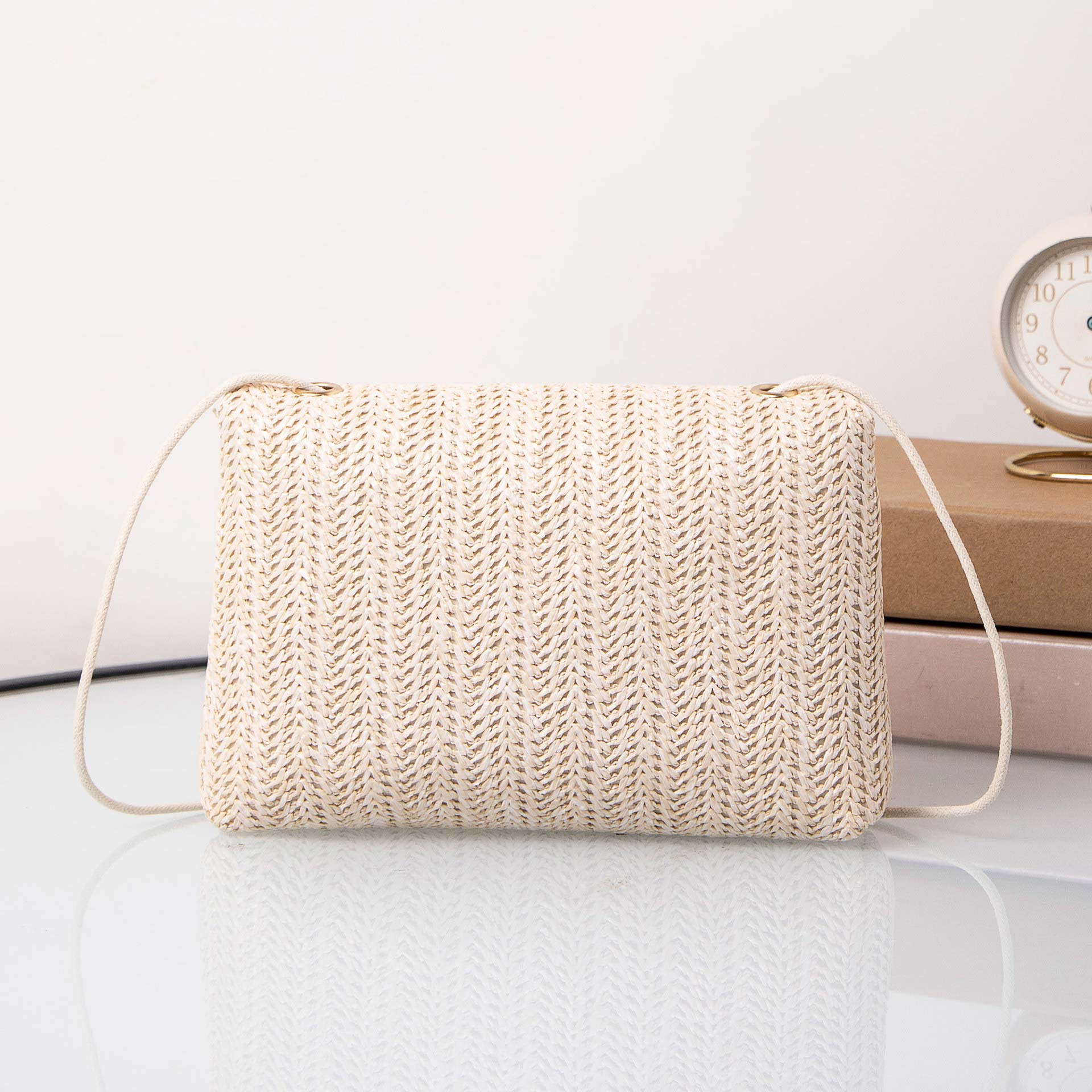 Beige accessories,Plants accessories,Sunflower Print Beige Flowers Hasp Shoulder Bag