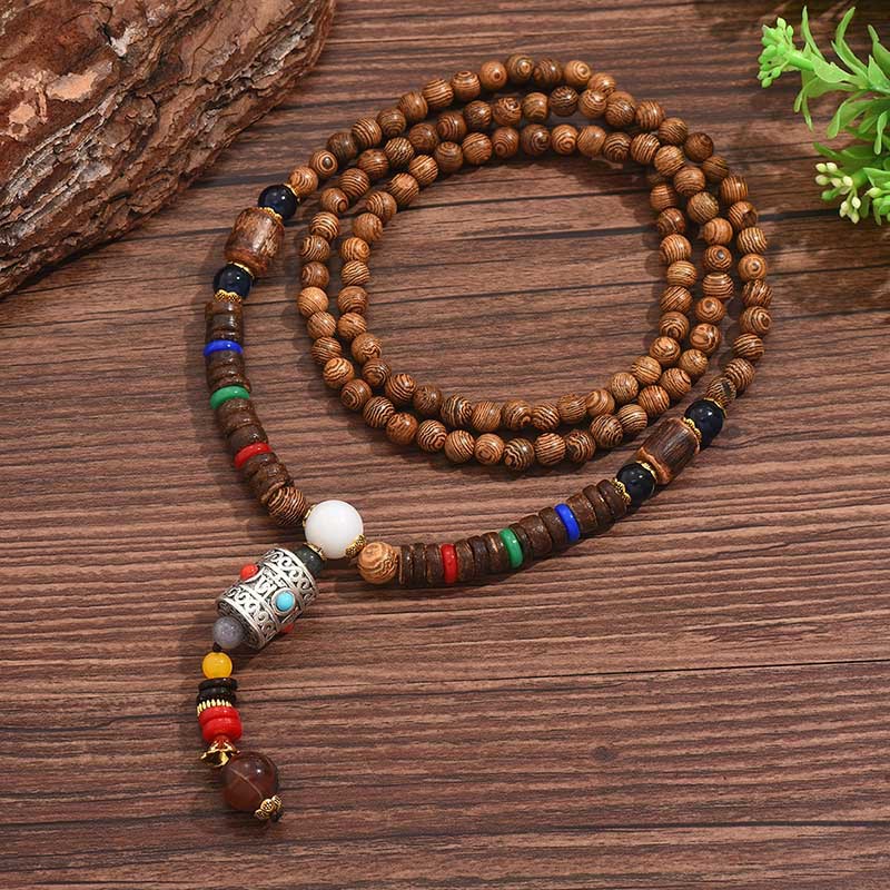 Dark Coffee jewelry,Dark Coffee Color Wood Detail Necklace