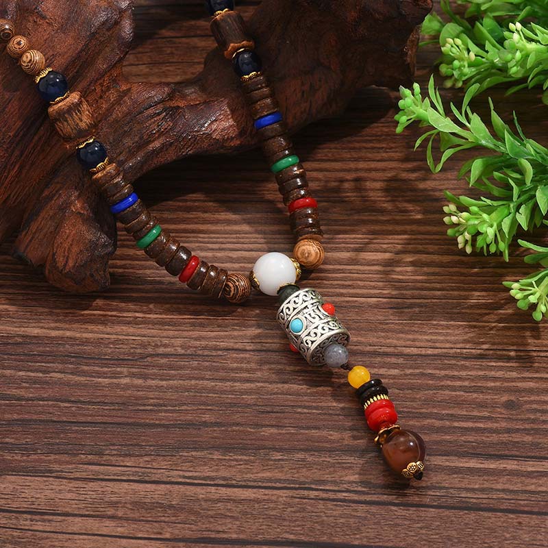 Dark Coffee jewelry,Dark Coffee Color Wood Detail Necklace