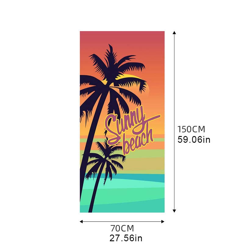 couverture de plage multicolore à imprimé de plantes tropicales