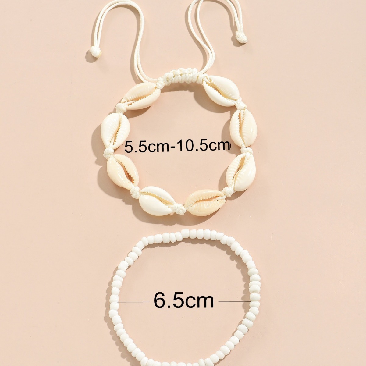 White jewelry,Other jewelry,Shell White Seed Beads Anklet Set