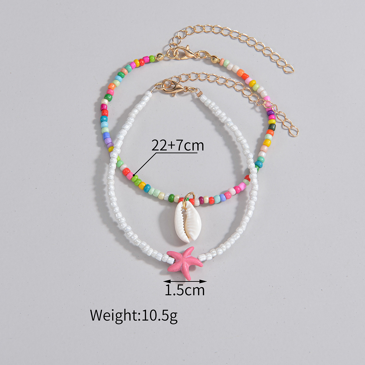 Multi Color jewelry,Shell Multi Color Seed Beads Anklets