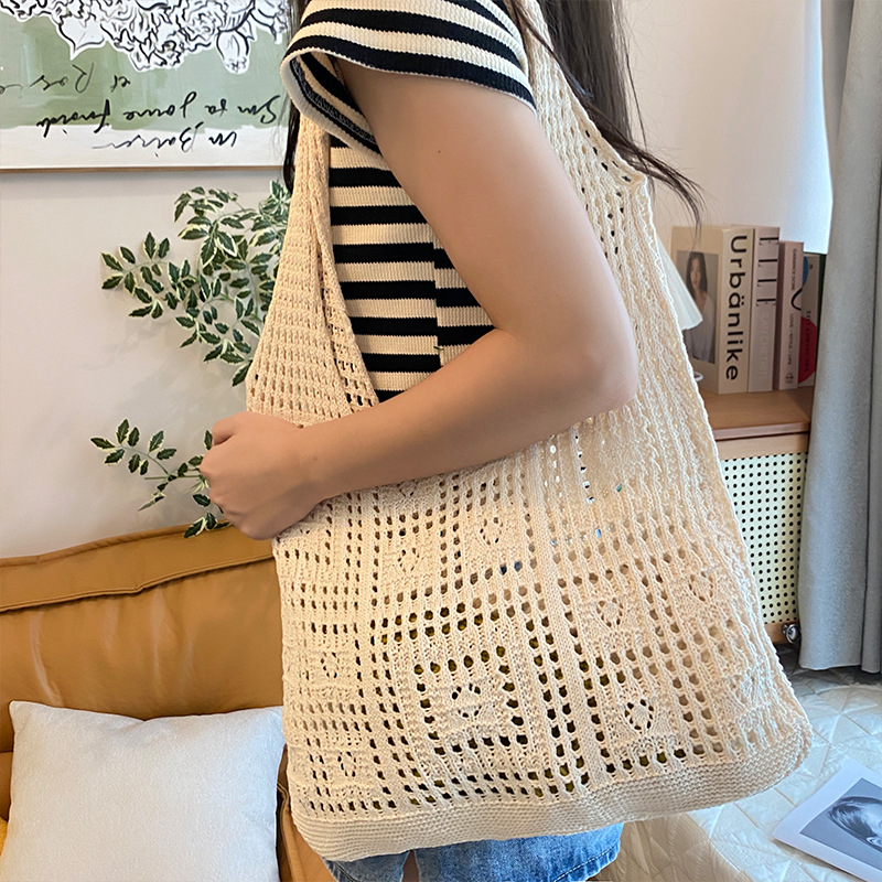 Polyester Magnetic Beige Color Shoulder Bag
