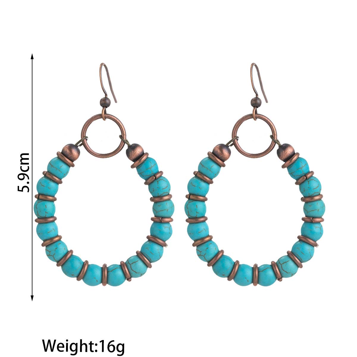 Mint Green jewelry,Marble jewelry,Teardrop Design Mint Green Beaded Earrings