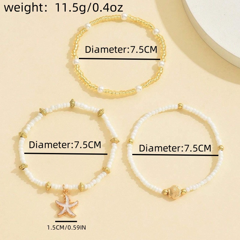 Golden jewelry,Star Golden Color Seed Beads Anklets