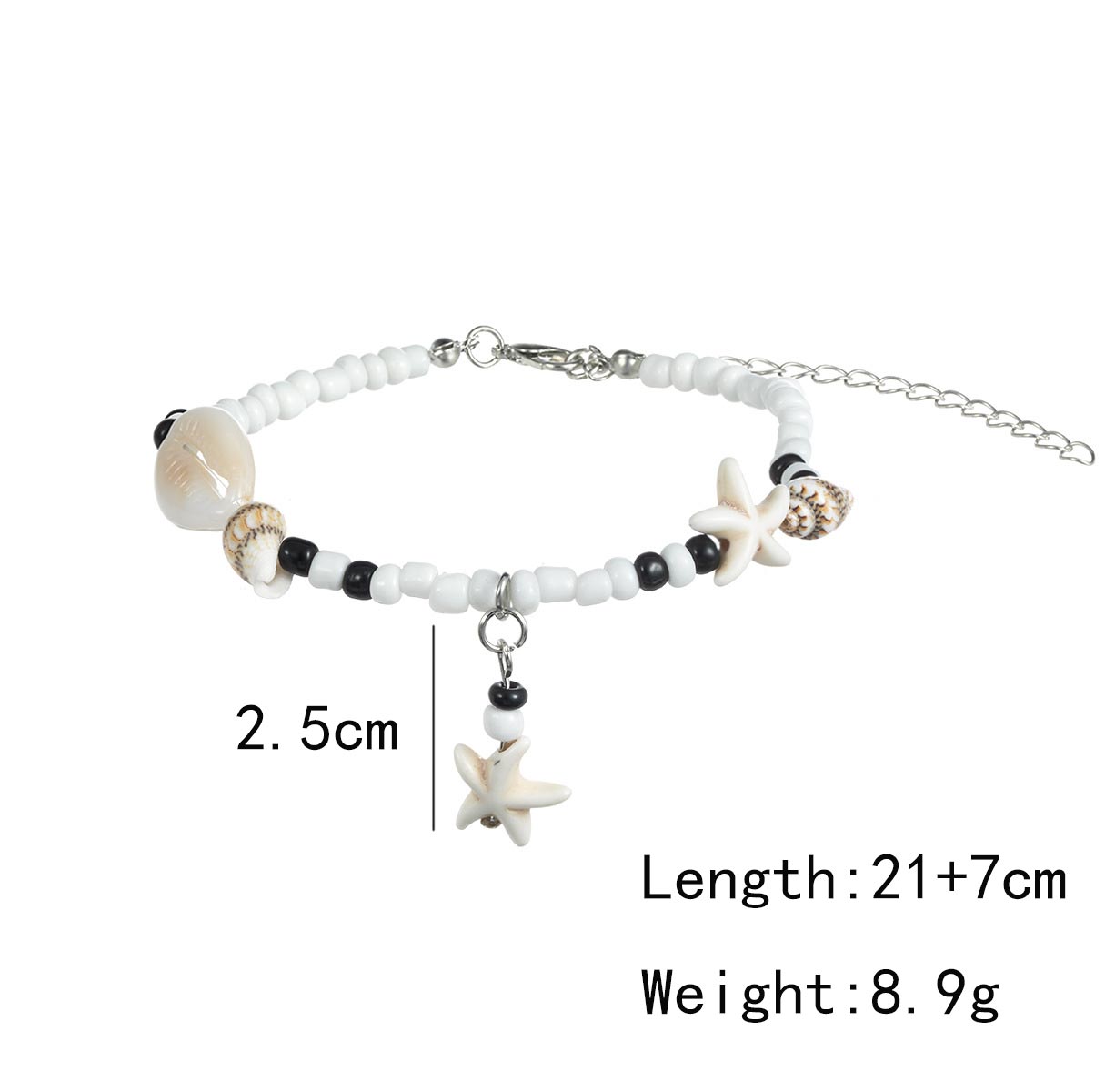 Beige jewelry,Shell Beaded Derail Beige Polyresin Anklet