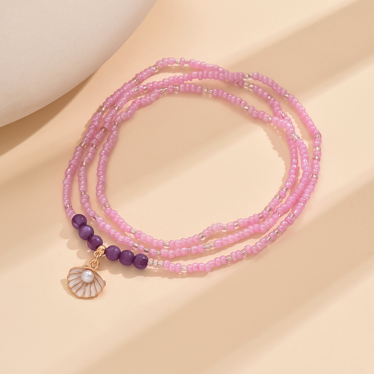 Light Purple jewelry,Other jewelry,Shell Light Purple Seed Beads Anklet