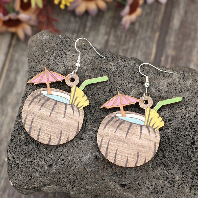 Light Camel jewelry,Other jewelry,Light Camel Wood Coconut Milk Earrings