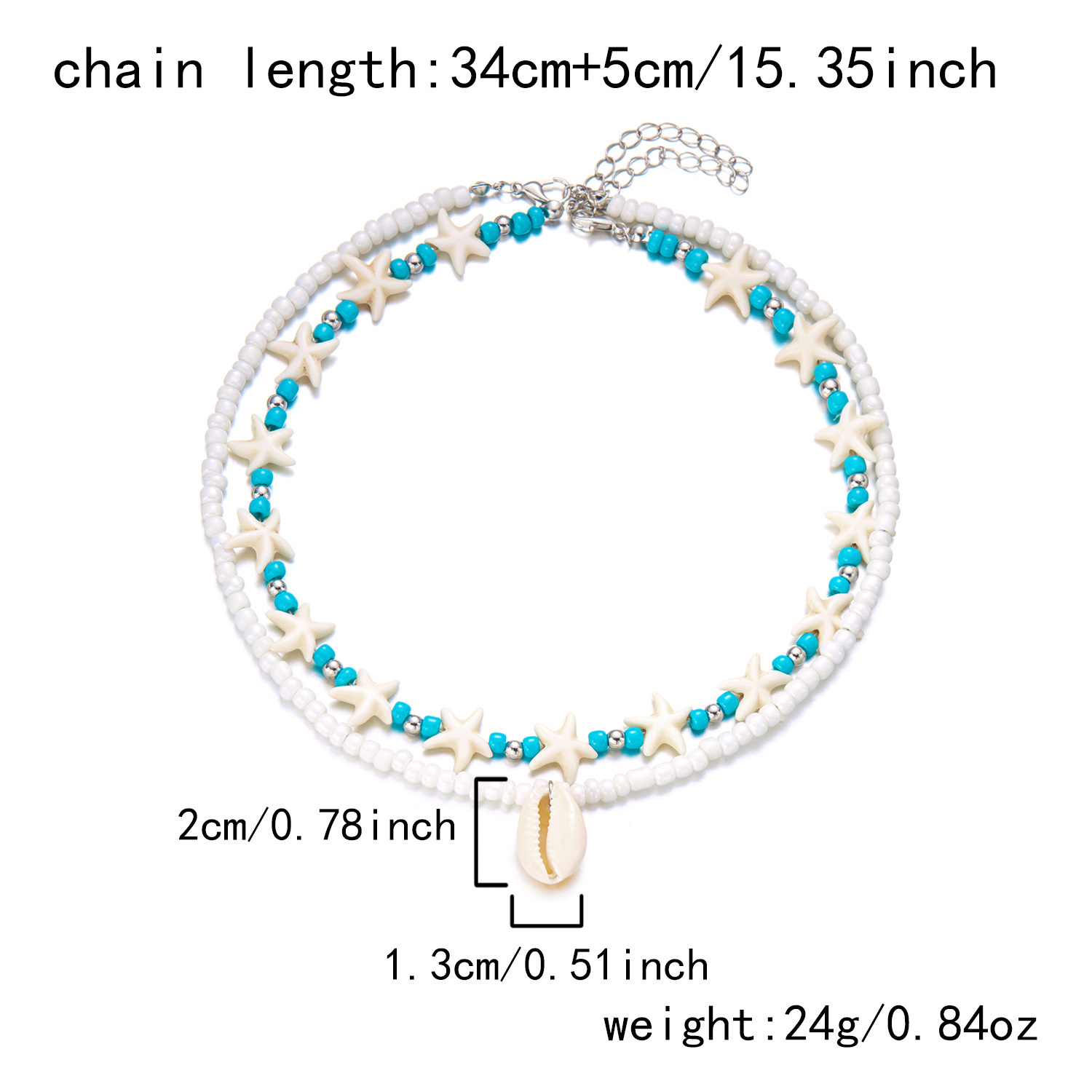 Mint Green jewelry,Shell Mint Green Seed Beads Necklace