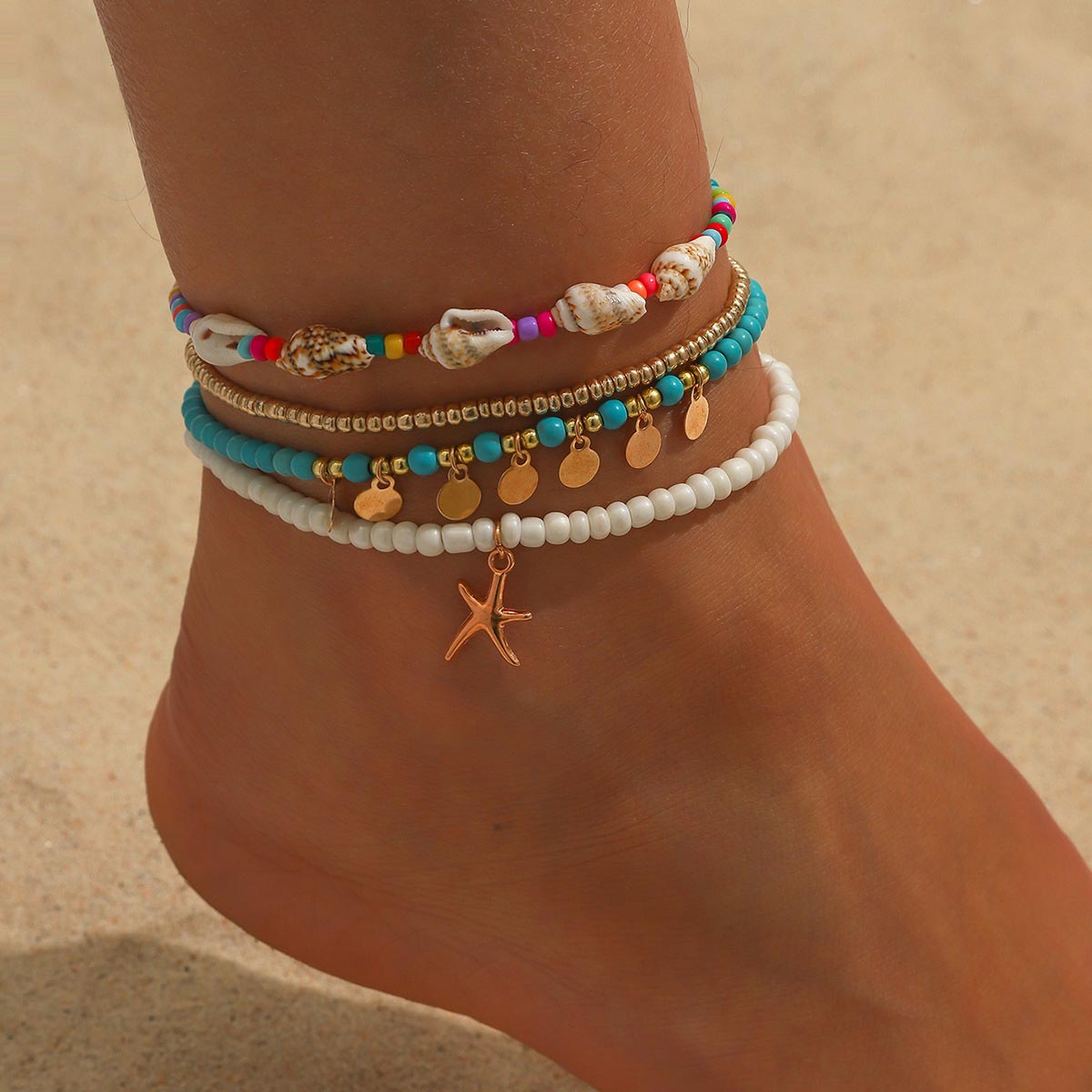 Mint Green jewelry,Mint Green Color Seed Beads Anklets