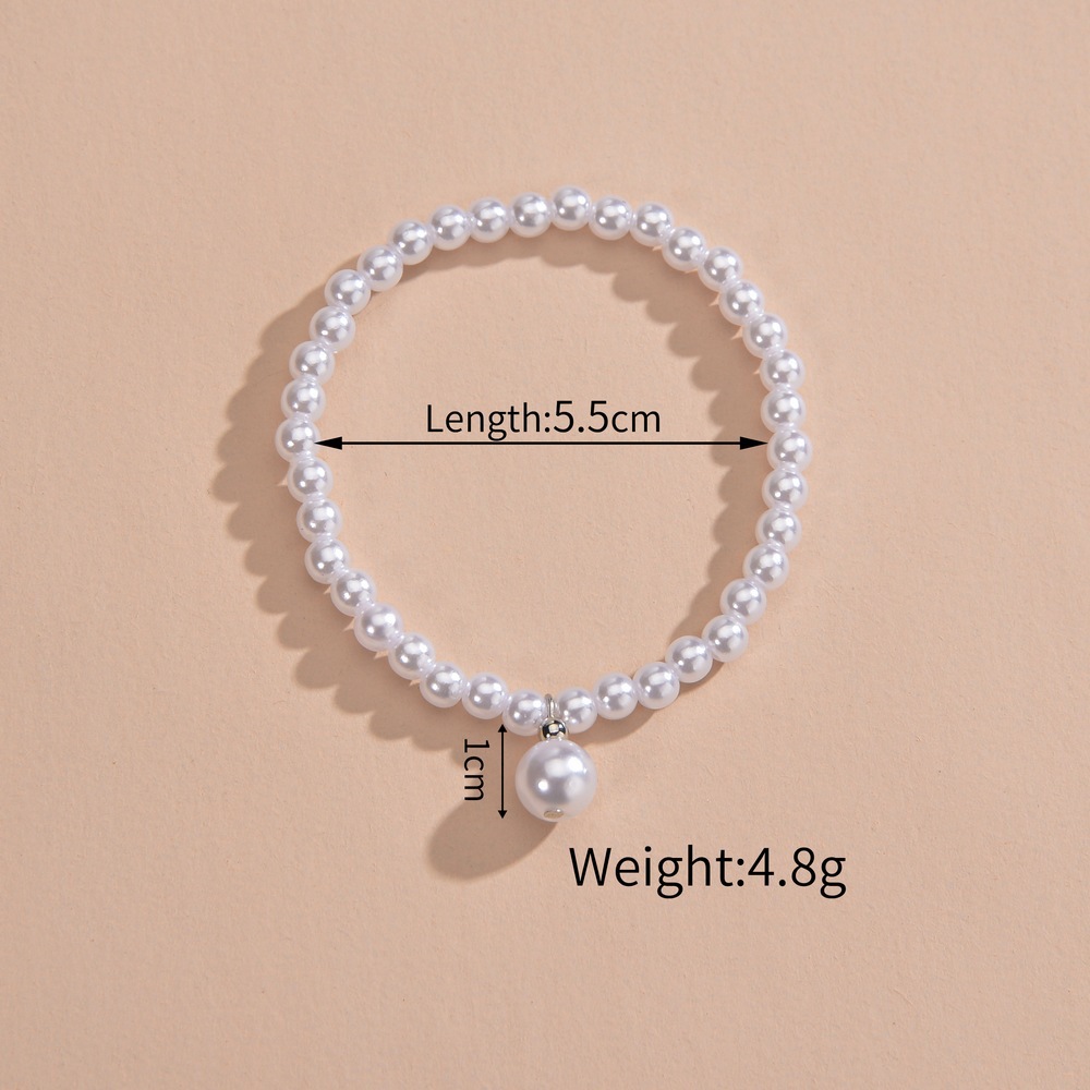 White jewelry,White Pearl Design Beaded Metal Anklet
