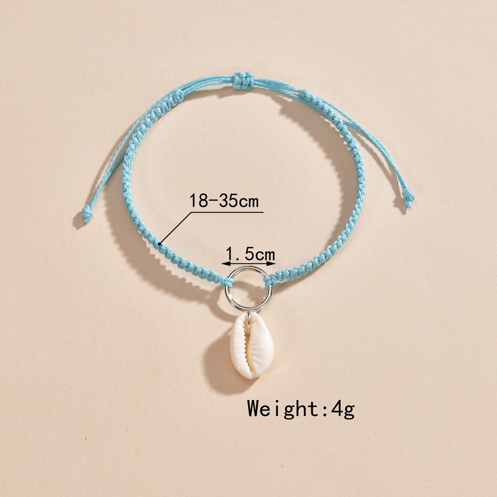 Sky Blue jewelry,Sky Blue Color Shell Detail Anklet
