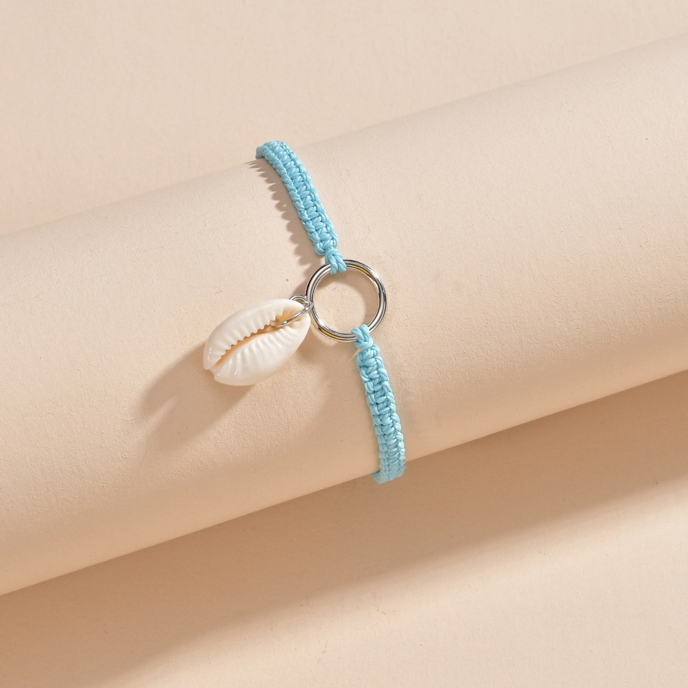 Sky Blue jewelry,Sky Blue Color Shell Detail Anklet