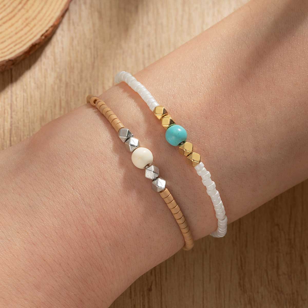 Light Camel jewelry,Beaded Light Camel Plastic Bracelets Set