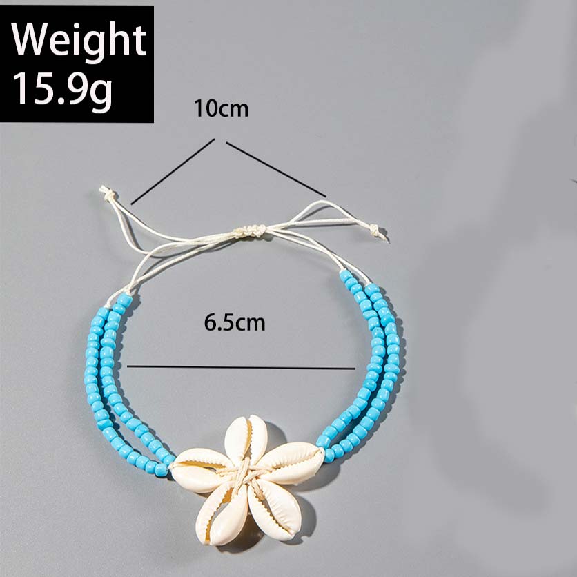 Mint Green jewelry,Shell Mint Green Seed Beads Anklet