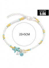 Yellow jewelry,Yellow Color Pearl Alloy Detail Anklet