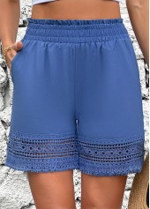 Denim Blue bottoms,Plain Color bottoms,Denim Blue High Waisted Cover Up