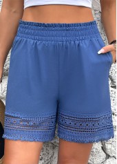 Denim Blue bottoms,Plain Color bottoms,Denim Blue High Waisted Cover Up