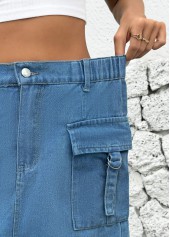 Denim Blue bottoms,Plain Color bottoms,Button Denim Blue Short Shift Dress Skirt