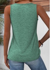 Sage Green tops,Plain Color tops,ROTITA Sage Green V Neck Sleeveless Tank Top