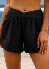 short de bain taille haute noir rotita