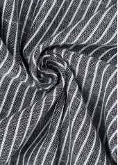 Black bottoms,Striped bottoms,Geometric bottoms,Striped Black Straight Leg Elastic Waist Mid Waisted Pants