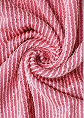 Pink tops,Contrast Color tops,ROTITA Pink Split Neck Short Sleeve T Shirt