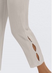 Grey bottoms,Plain Color bottoms,Elastic Waist High Waisted Grey Pants