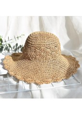 Woven Design Light Camel Color Visor Hat