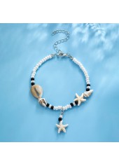 Beige jewelry,Shell Beaded Derail Beige Polyresin Anklet