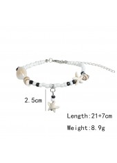 Beige jewelry,Shell Beaded Derail Beige Polyresin Anklet