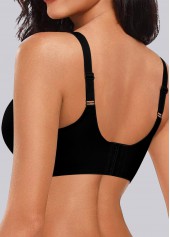 Black intimates,Plain Color intimates,Push Up Black V Neck Bra