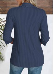 Blue tops,Floral tops,Plants tops,ROTITA Floral Print Blue Square Neck Fake Two Piece Twinset