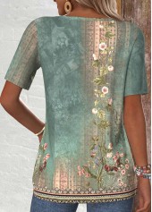 Sage Green plus size,Plants plus size,ROTITA Plus Size Tuck Stitch Sage Green T Shirt