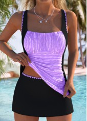 ensemble tankini taille moyenne en jacquard violet rotita