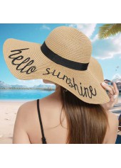 Letter Print Light Camel Visor Hat