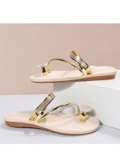 Golden shoes,Plain Color shoes,Golden Falt Toe Post Flip Flops