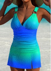 Blue swimwear,Ombre swimwear,ROTITA Blue Ombre High Waisted Tankini Set