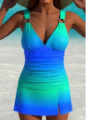 ROTITA Blue Ombre High Waisted Tankini Set
