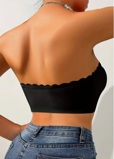Black intimates,Plain Color intimates,Seamless Black Push Up Bandeau Bra
