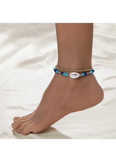 Mint Green jewelry,Shell Mint Green Polyresin Detail Anklets