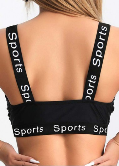Black intimates,Letter intimates,Black Push-up Letter V Neck Bra