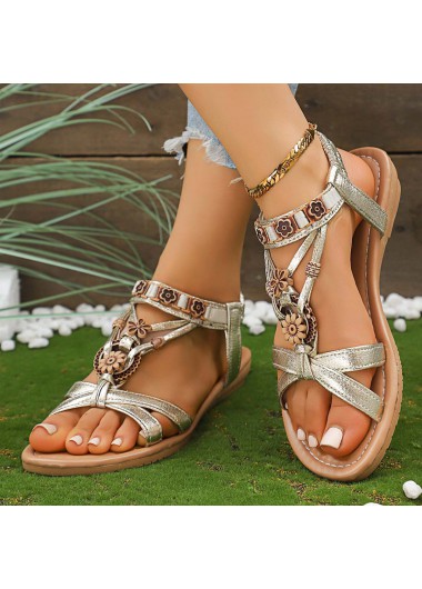 Silver shoes,Contrast Color shoes,Silver Faux Leather Peep Toe Falt