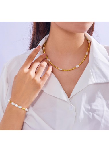 Golden jewelry,Other jewelry,Golden Seed Beads Necklace and Bracelet