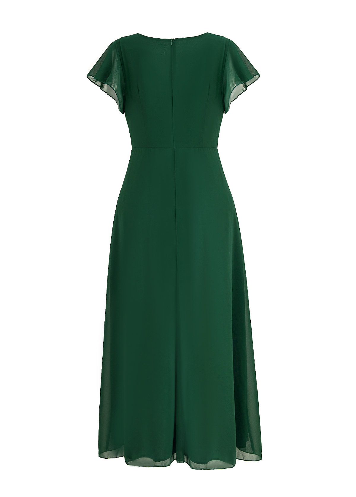 Blackish Green dresses,Plain Color dresses,Party dresses,Elegant dresses,ROTITA Twist Blackish Green High Low V Neck Dress